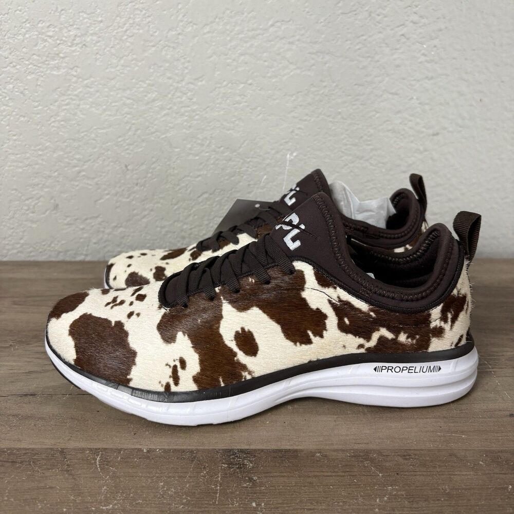 Propelium Women's Cowprint Athletic Sneakers - Brown/White